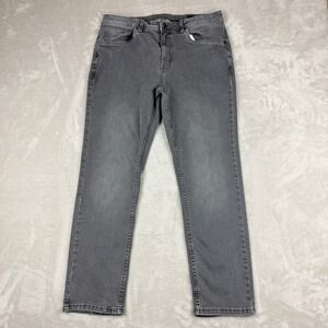 The Perfect Jean NYC Slim Thick Mens 34x30 Gray Stretch Tapered Actual 35x28.5